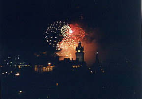 Fireworks over the Castle from Calton Hill