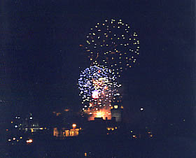 Fireworks over the Castle, from Calton Hill