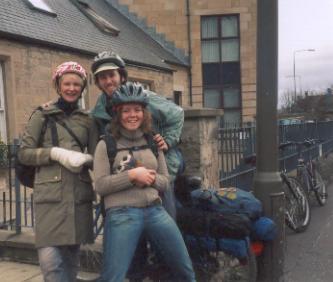 Christina, Nuraini, and me on the way to Rosyth