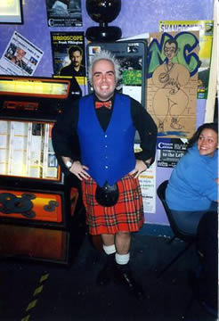 Hairdresser Glenn in a kilt!