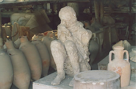 Cast of a body from Pompeii