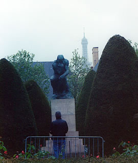 Rodin's Thinker and the Eiffel Tower