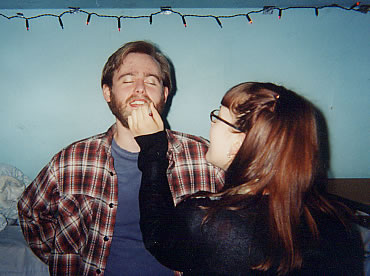 Alissa puts makeup on Stu